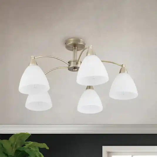 Plafoniera Kinga a 5 luci in ottone antico Ultima Occasione