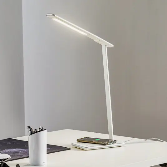 Economico Lampada LED da scrivania Orbit, induzione, argento