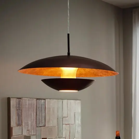 Lampada a sospensione Nuvano laccata oro-marrone Offerta Speciale