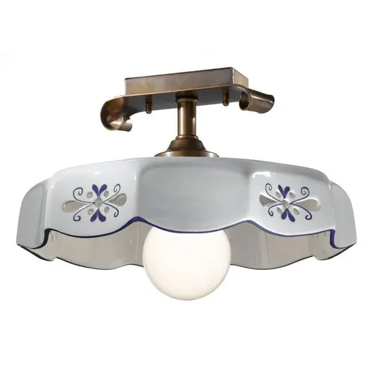Plafoniera Marostica stile rustico, blu Spedizione Espresso