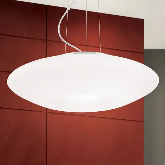 Must-Have Lampada sospensione Blanc vetro opale nichel satin