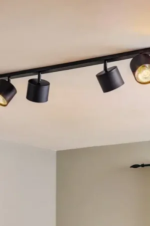 Faretto da soffitto Bot, nero, 4 luci Spedito Oggi