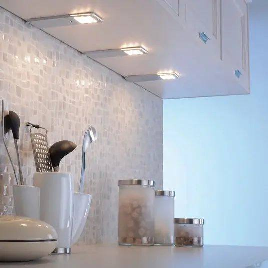 Lampada LED per mobili Helena, 19 x 7 cm, set di 3, sensore, metallo Spedito Oggi