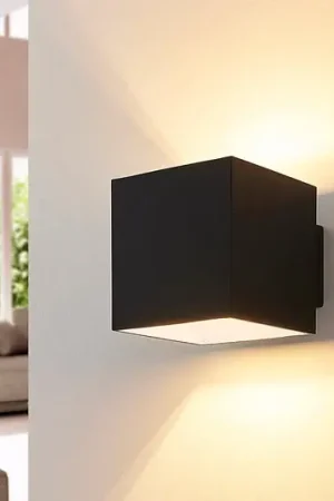 Arcchio Applique Zuzana, angolare, nero, G9, larghezza 10 cm Novità