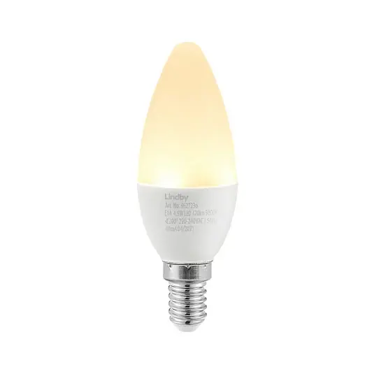 Lampadina a candela a LED Lindby, E14, C35, 4,5 W, opale, 3.000 K Prezzo Ridotto