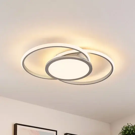 Ultime Pezzi Lucande Plafoniera LED Senne, 63 cm, argento, alluminio