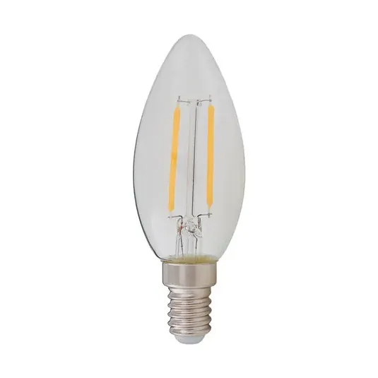 Lampadina LED Lindby, a candela, E14, 2 W, trasparente, 2.700 K Di Tendenza