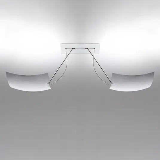 Spedito Oggi Ingo Maurer 2x18x18 plafoniera LED a 2 luci