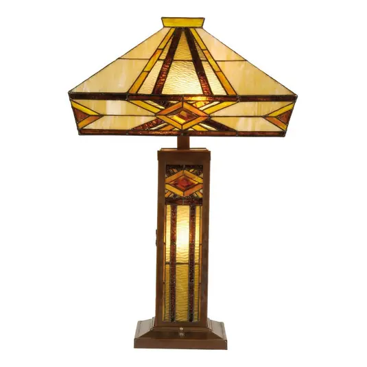Lampada da tavolo Glenys in stile Tiffany Nuova Collezione