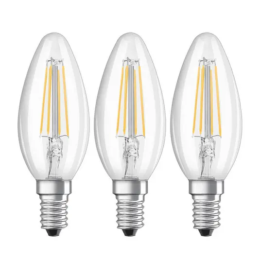 LED candela E14 4W filamenti 2.700K set 3x Prezzo Scontato