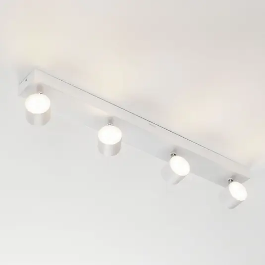 Esclusivo Quadruplo spot LED Star, warmglow, bianco