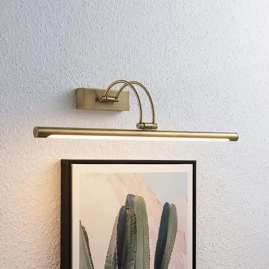 Promo Stagionale Lucande lampada LED per quadri Dimitrij, curva, ottone, metallo