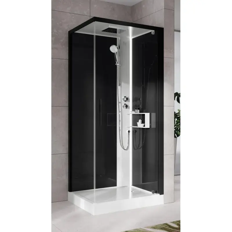 Shower cabin 80 x 80 right version with hydromassage opening 1 swing door Novellini Glax 2 G+F G22GF80DT1-1UH Acquista Ora