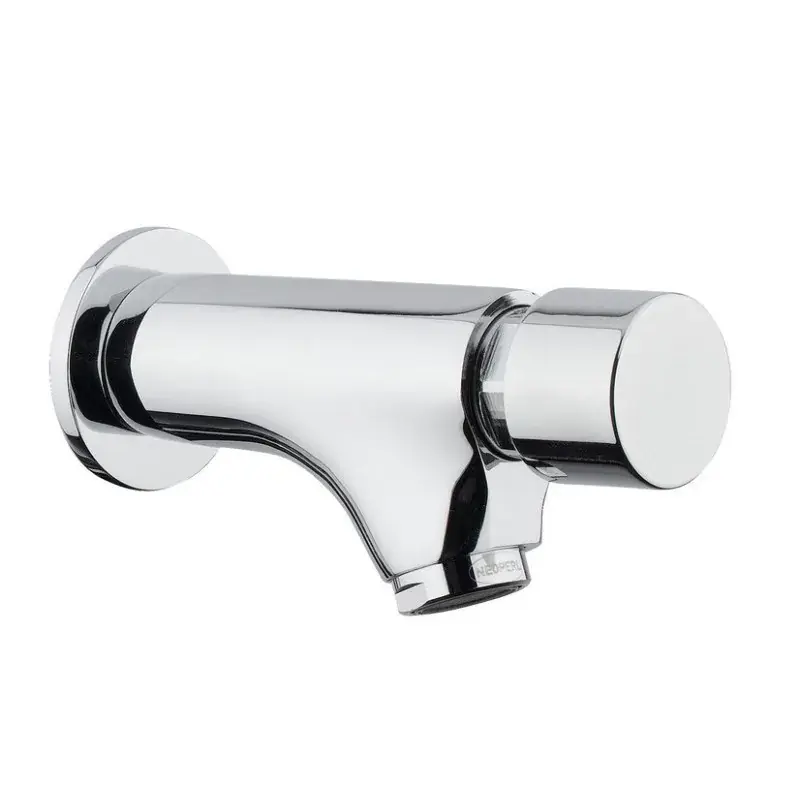 Non Perdere Wall mounted timed washbasin mixer with push button Idral Modern 08200