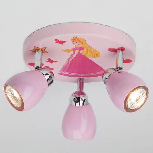 Lampada LED da soffitto rosa Princess a 3 luci Super Prezzo