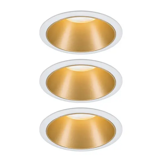 Faretto LED Paulmann Cole, bianco-oro, set da 3 Offerta Limitata