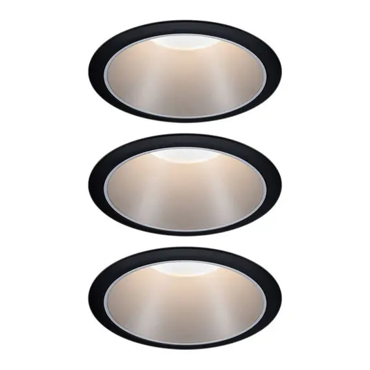 Prezzo Conveniente Paulmann Cole faretto LED argento-nero Set da 3