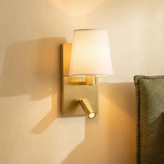 Offerta Speciale Applique Lindby Aiden, bianco, ottone, lampada a LED da lettura