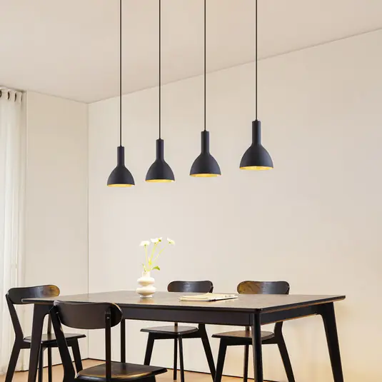 Saldi Arcchio lampada a sospensione Cosmina, a 4 luci, lunghezza 120 cm, nero