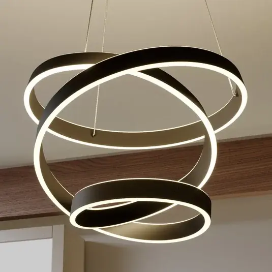 Saldi Lindby lampada LED a sospensione Olada, nera, metallo, Ø 51 cm
