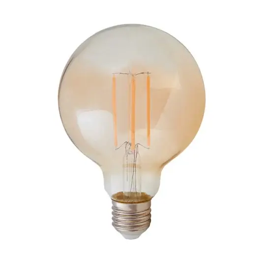 Reso Gratuito Lampadina LED E27 Globel Filamento 6W 500lm, ambra 1.800K