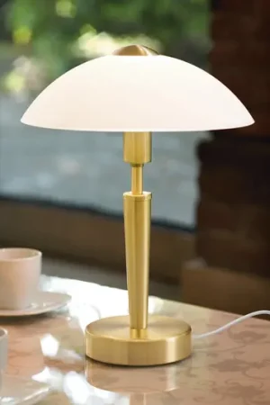 Ultima Occasione Lampada da tavolo SOLO 1, color ottone, altezza 35 cm Metallo/vetro dimmerabile