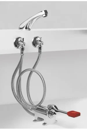 Installation kit complete with single-pedal mixer and spout Idral KFL70/26 Nuova Collezione