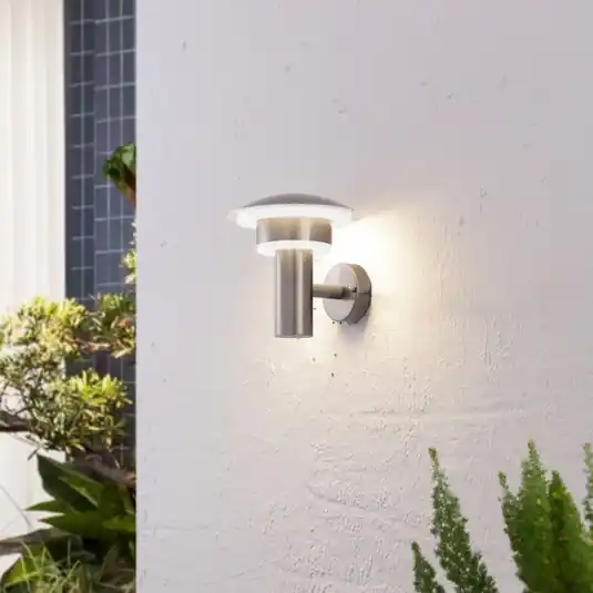 Miglior Prezzo Lindby applique da esterni LED Lillie, altezza 19 cm, acciaio inox