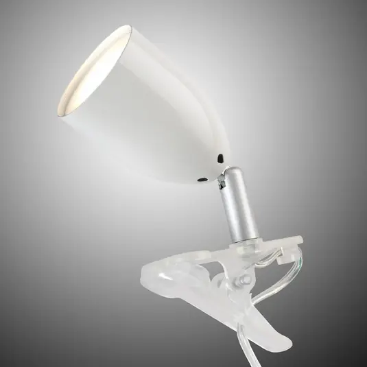 Solo Oggi Moderna lampada LED a morsetto LEO in bianco