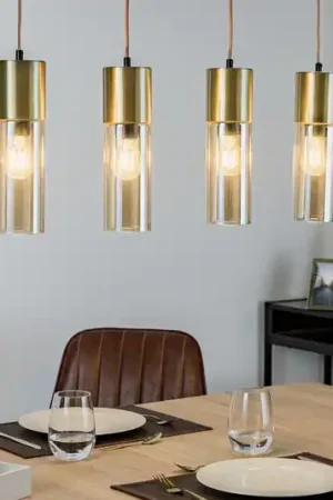 Lampada a sospensione Annika in vetro a 4 luci Spedizione Espresso