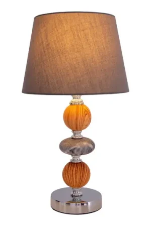 Direttamente Dal Produttore Lampada da tavolo Araga, grigio/cromo/color legno