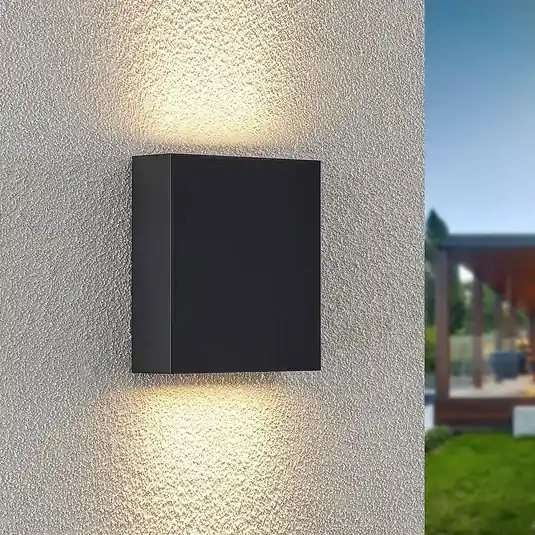 Lindby Applique da esterni LED Ugar, 13 cm, antracite, up/down Novità