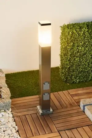 Lampione 400166, acciaio inox con 2 prese Ultima Occasione