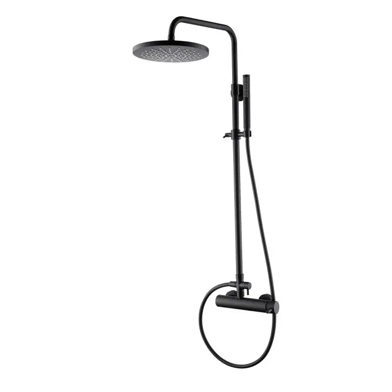 Non Perdere Matt black equipped shower column Damast Marlena 15429