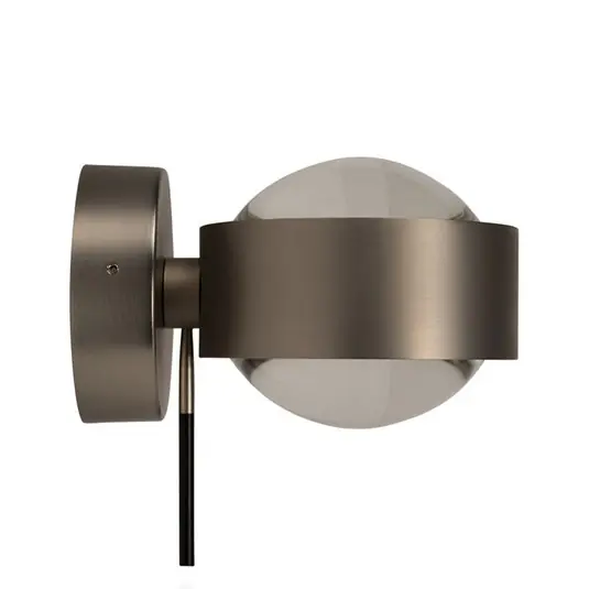 Promozione Esclusiva Applique Puk Wall Mini Plus, nichel opaco, vetro, orientabile