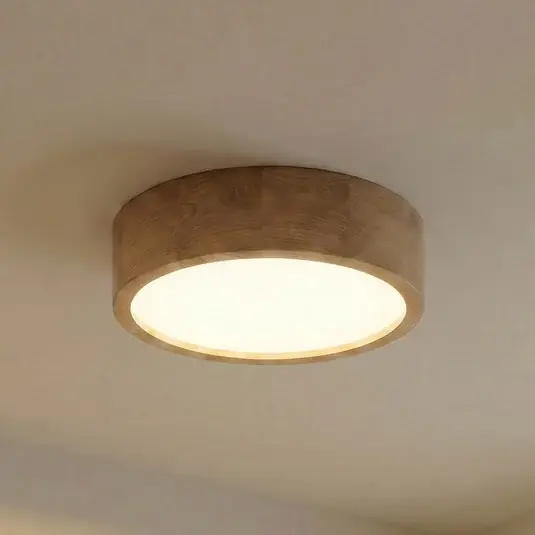 Nuova Collezione Plafoniera Cleo, Ø 38 cm, a 3 luci, legno di quercia, E27