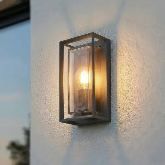 Arcchio, applique da esterno Ismera, antracite, E27, IP65 Subito Disponibile