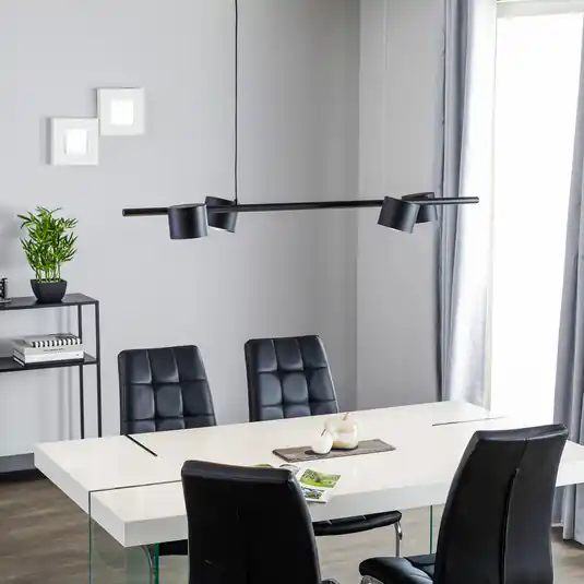 Consegna Rapida Lampada a sospensione 1047, 4 luci, nero