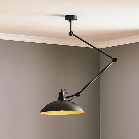 Plafoniera 808 orientabile a 1 luce, nero/oro Non Perdere