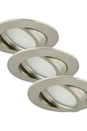Spot LED orientabile incasso Bert, nichel, set 3x Promo Stagionale