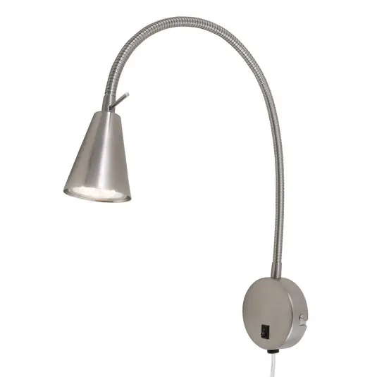Applique a LED Tusa, nichel, metallo, 45 cm, braccio flessibile Prezzo Scontato