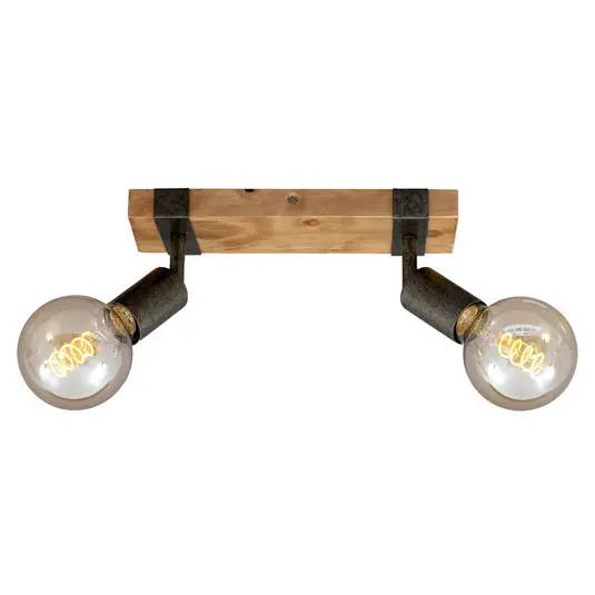 Prezzo Conveniente Plafoniera Wood Basic, 2 luci