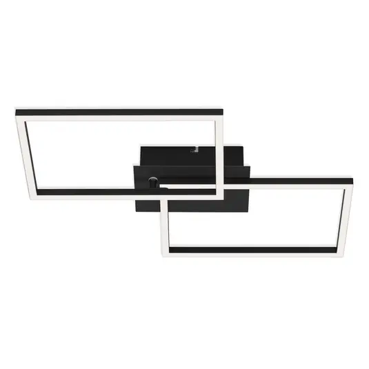 Plafoniera LED Frame CCT, nero, 50x39cm Popolare