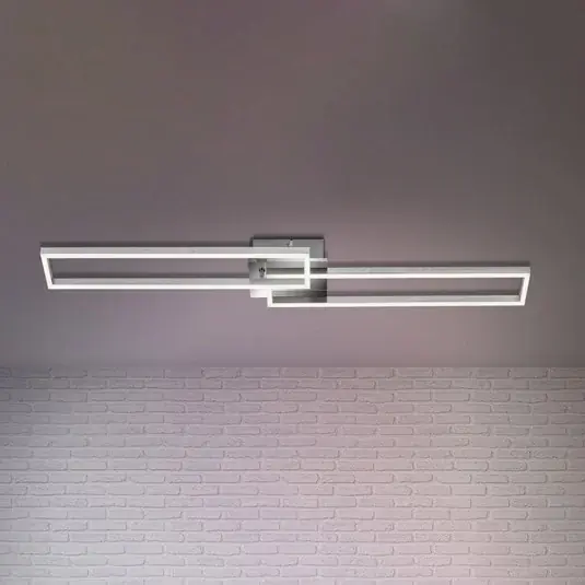 Plafoniera LED Frame, telecomando, cromo Soddisfatti O Rimborsati