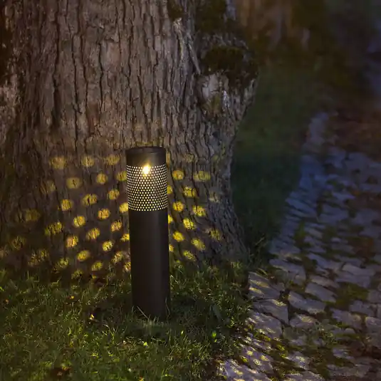 Reso Gratuito Lampada LED solare Blace in nero, alta 39 cm
