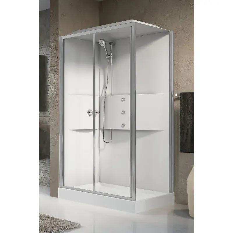 Asymmetric multifunction shower cabin with 1 sliding door Novellini Media 2.0 2P ME22P120T1F-1AB Non Perdere