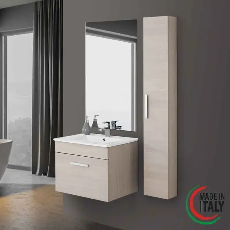 Compra Adesso Suspended bathroom cabinet light oak Feridras show 60
