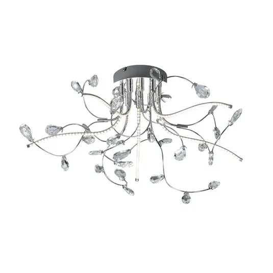 Saldi Plafoniera Crystal, cromo, 54 cm