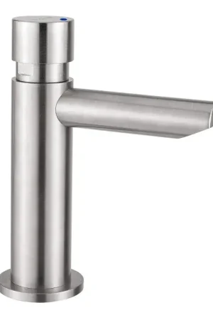 Ultimissimo Modello Stainless steel basin tap with 15 second timed stop Idral Inox 08410