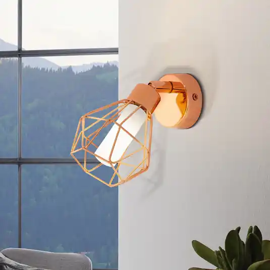 Applique a LED Zapata color rame in look gabbia Non Perdere